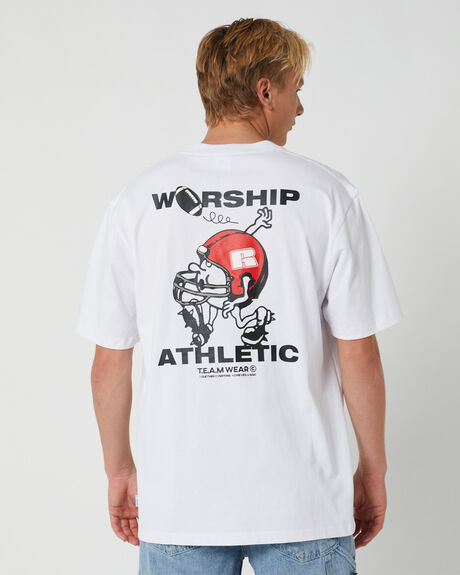 WHITE MENS CLOTHING WORSHIP T-SHIRTS + SINGLETS - RAW23-100A