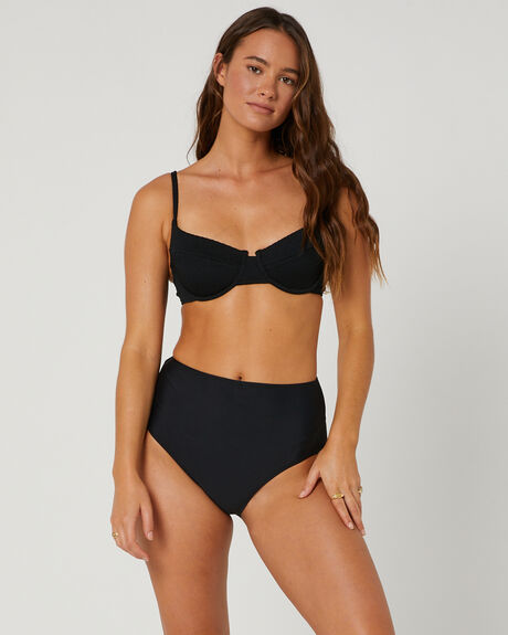 BLACK WOMENS SWIMWEAR TIGERLILY BIKINI TOPS - T521202BLK