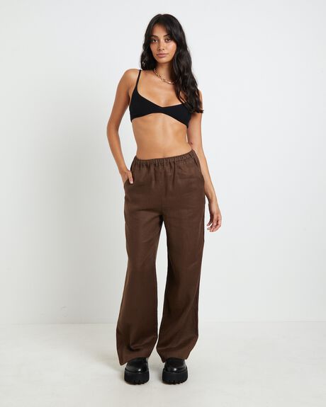 BROWN WOMENS CLOTHING SUBTITLED PANTS - 1000105880-BRN-XXS