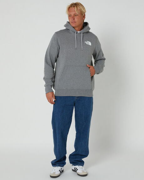 TNF MEDIUM GREY HEATHER/TNF BLACK MENS CLOTHING THE NORTH FACE HOODIES - NF0A7UNSGVD-TWHT
