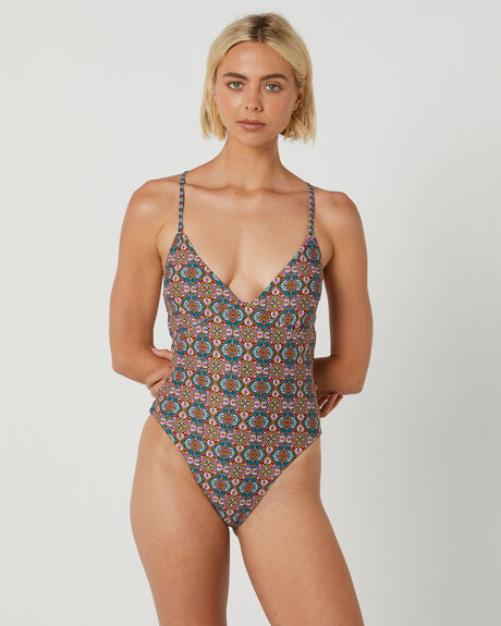 Tales From The Tropics Long Sleeve One-Piece Swimsuit - Night Tropic –