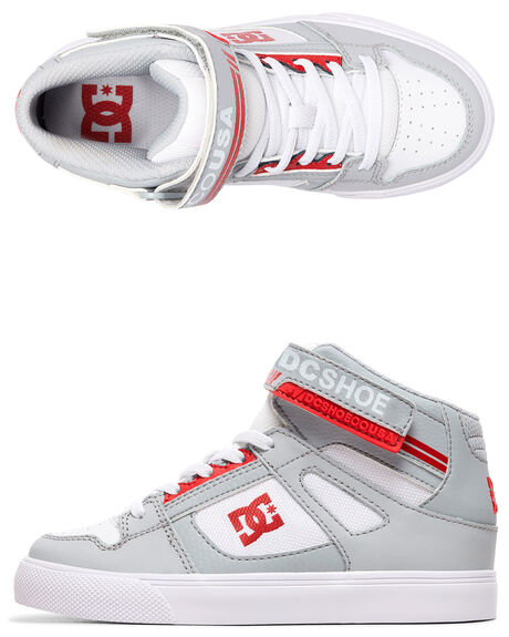 GREY/RED KIDS BOYS DC SHOES SNEAKERS - ADBS300324-GRF