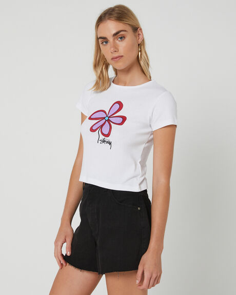 WHITE WOMENS CLOTHING STUSSY TEES - ST135000WHI