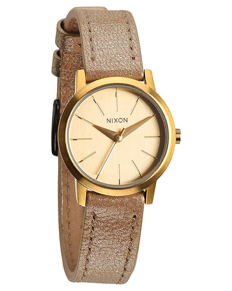 Nixon The Kenzie Leather Watch - Gold Shimmer | SurfStitch