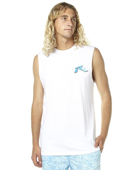 WHITE MENS CLOTHING RUSTY SINGLETS - MSM0186WH1