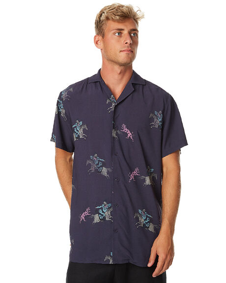 BLACK MENS CLOTHING INSTED WE SMILE SHIRTS - IWSBS1709BLK