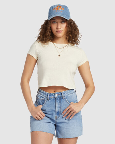 WHITE CAP WOMENS CLOTHING BILLABONG T-SHIRTS + SINGLETS - UBJKT00247-WCP