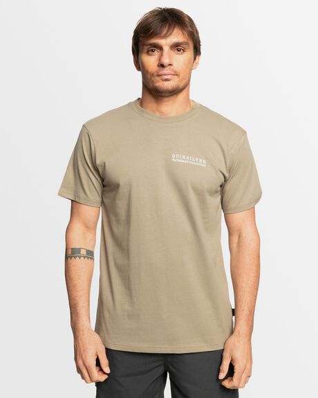 TAUPE MENS CLOTHING QUIKSILVER T-SHIRTS + SINGLETS - UQMZT03282-TMS0