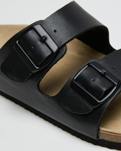 BLACK MENS FOOTWEAR SWELL SLIDES - SOLE-2260BLK