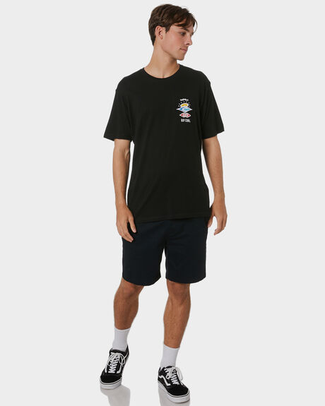 BLACK MENS CLOTHING RIP CURL GRAPHIC TEES - CTESV90090