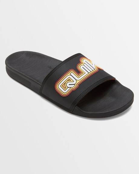 BLACK MENS FOOTWEAR QUIKSILVER SLIDES + THONGS - AQYL101354-KVJ2