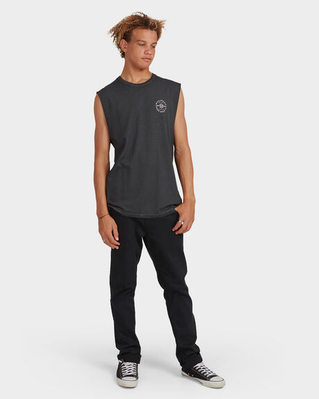 BLACK MENS CLOTHING BILLABONG SINGLETS + TANKS - UBYZT00123-BLK