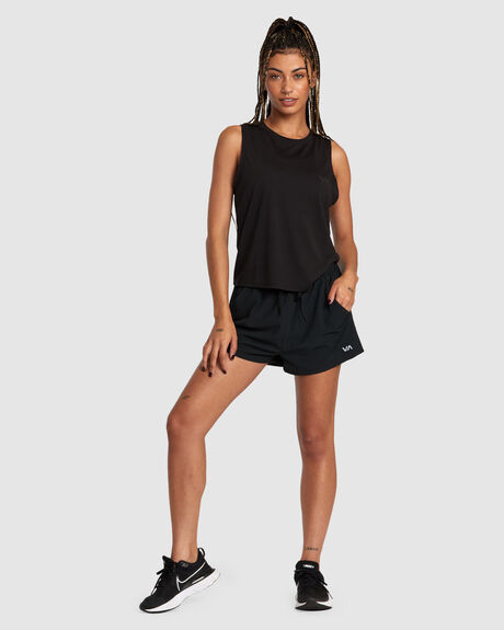 BLACK WOMENS ACTIVEWEAR RVCA TOPS - AVJKT00251-BLK