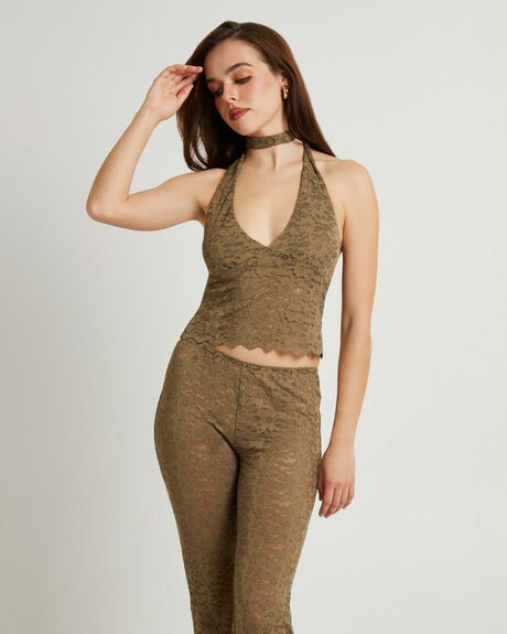 OLIVE WOMENS CLOTHING ALICE IN THE EVE TOPS - ALWS25238-GRN-XXS