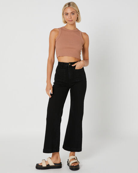 COMFORT JET BLACK WOMENS CLOTHING ROLLAS JEANS - 13333-3775