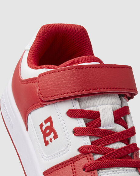 WHITE RED KIDS BOYS DC SHOES SNEAKERS - ADBS300385-WRD