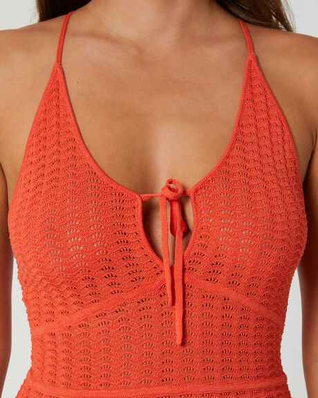 HOT CORAL WOMENS CLOTHING TIGERLILY DRESSES - T631138HCL