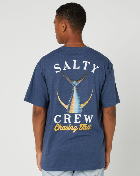 NAVY HEATHER MENS CLOTHING SALTY CREW GRAPHIC TEES - 20035092NAVHEA