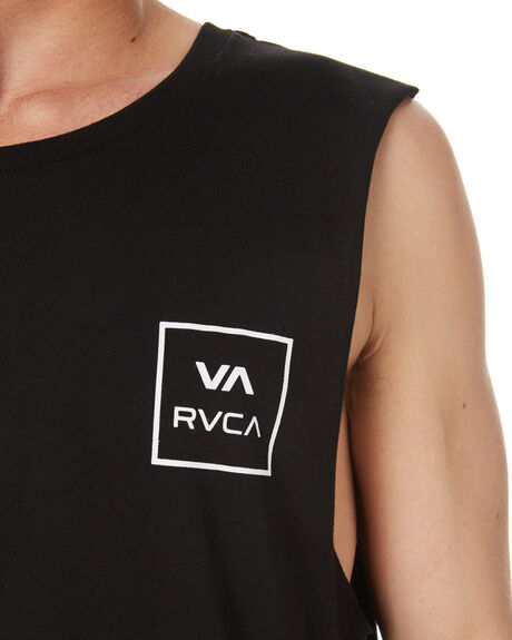 BLACK MENS CLOTHING RVCA T-SHIRTS + SINGLETS - R151012ABLK