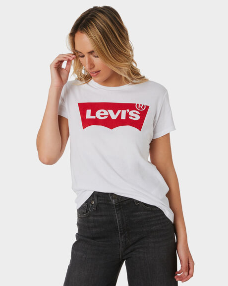 Levi`S The Perfect Womens Tee Large Batwing - White | SurfStitch