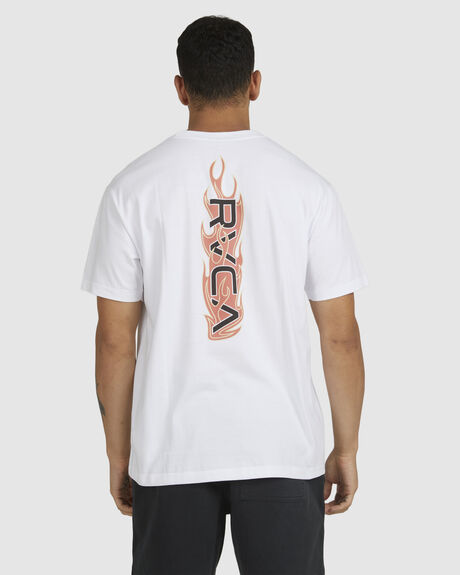 WHITE MENS CLOTHING RVCA T-SHIRTS + SINGLETS - UVYZT00366-WHT