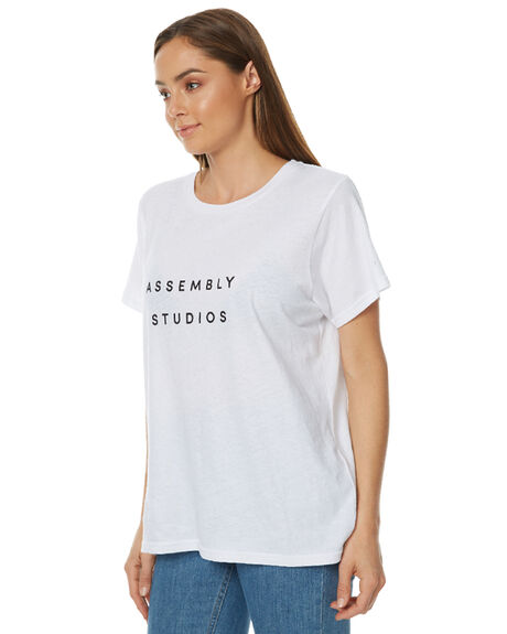 WHITE WOMENS CLOTHING ASSEMBLY TEES - AW-W217103WHT