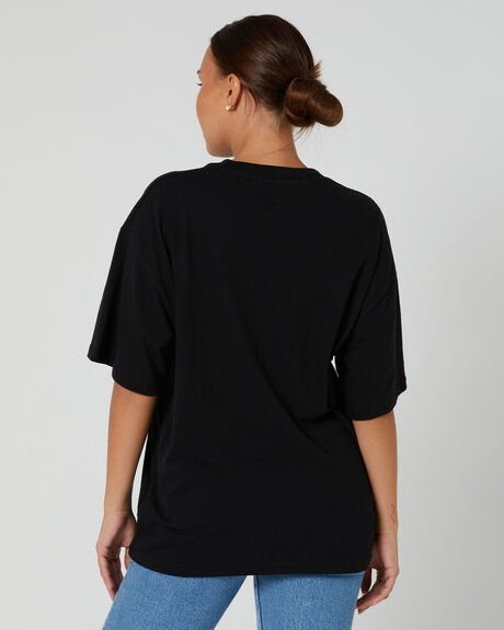 BLACK WOMENS CLOTHING MISFIT T-SHIRTS + SINGLETS - MT124W1007-BLK