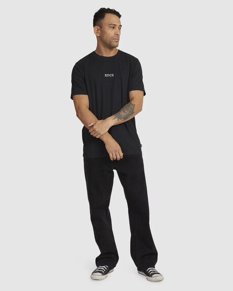 RVCA BLACK MENS CLOTHING RVCA T-SHIRTS + SINGLETS - UVYZT00664-RVB