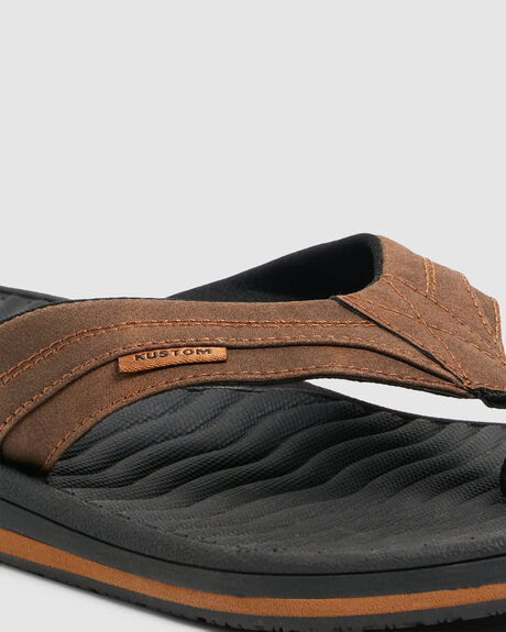 CHOCOLATE MENS FOOTWEAR KUSTOM THONGS - 4977201-CHC