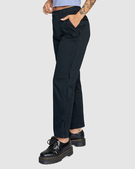 TRUE BLACK WOMENS CLOTHING RVCA PANTS - AVJNP00239-TUB