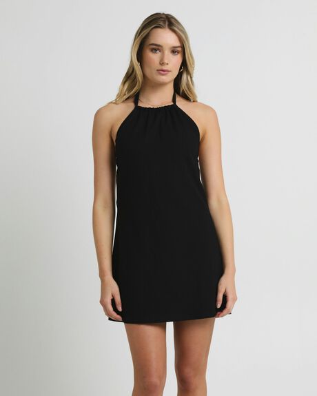 BLACK WOMENS CLOTHING SUBTITLED DRESSES - SBWS25648-BLK