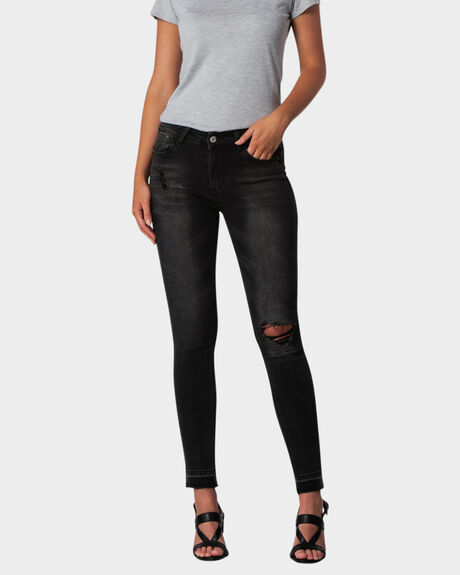 BLACK WOMENS CLOTHING ONEBYONE JEANS - OBO-892-10