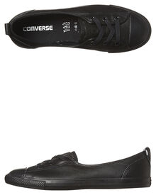 Ru sturen Fractie Converse Ballet Lace Leather Slip Shoe - Black | SurfStitch