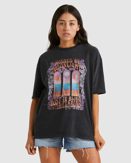 OFF BLACK WOMENS CLOTHING BILLABONG T-SHIRTS + SINGLETS - UBJZT00308-OFB