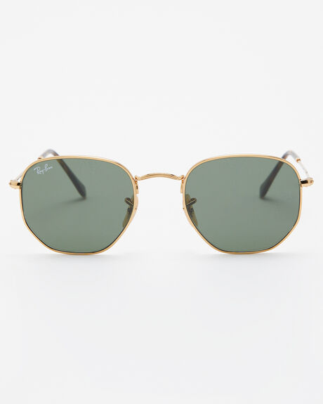 Ray-Ban Hexagonal Flat Lens 51 Sunglasses - Gold Green | SurfStitch
