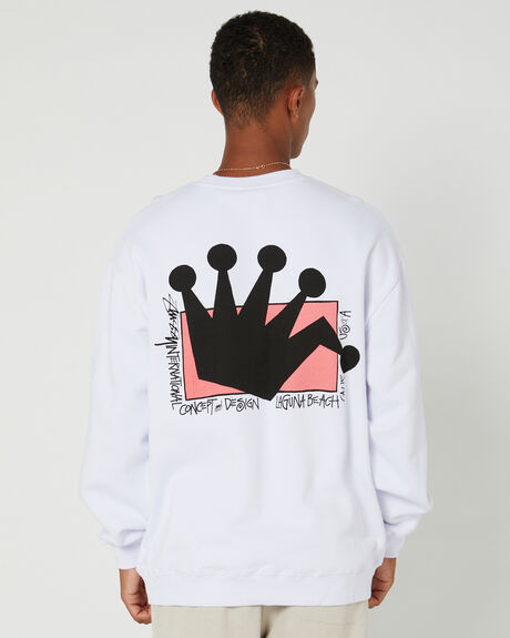 WHITE MENS CLOTHING STUSSY JUMPERS - ST036201WHITE