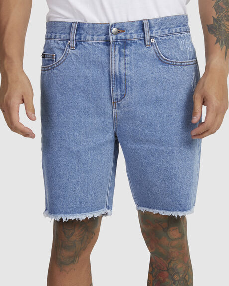 VINTAGE BLUE MENS CLOTHING RVCA SHORTS - UVYWS00105-BRG0