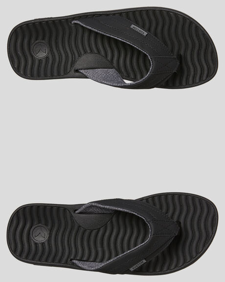 BLACK MENS FOOTWEAR KUSTOM SLIDES + THONGS - 4977201BBLK