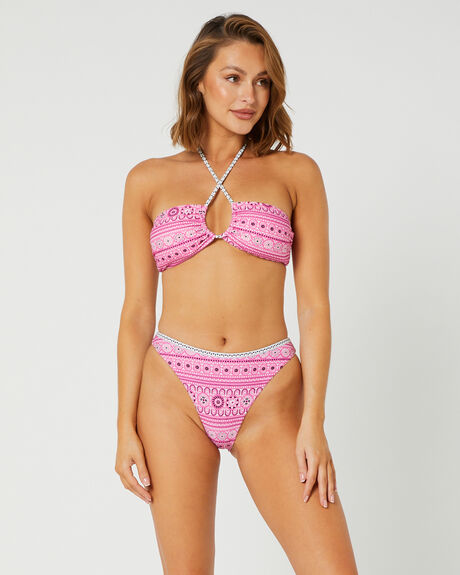 PINK GEO WOMENS SWIMWEAR TIGERLILY BIKINI BOTTOMS - T521085PKG