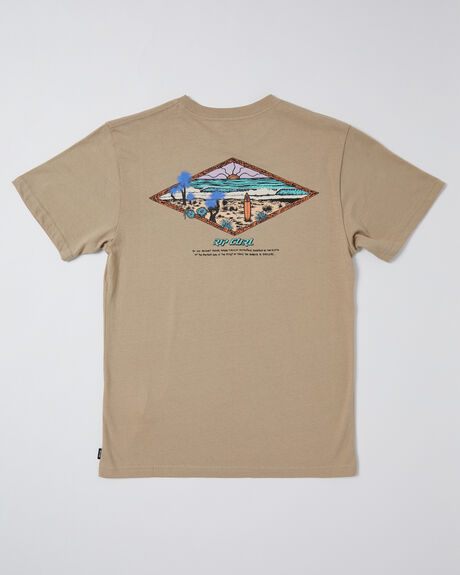 TAUPE KIDS YOUTH BOYS RIP CURL T-SHIRTS + SINGLETS - 04LBTE-5067