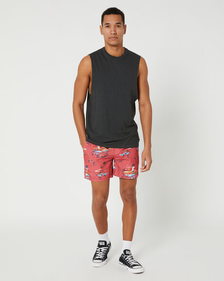 WASHED BLACK MENS CLOTHING RIP CURL SINGLETS + TANKS - CTEYO98264