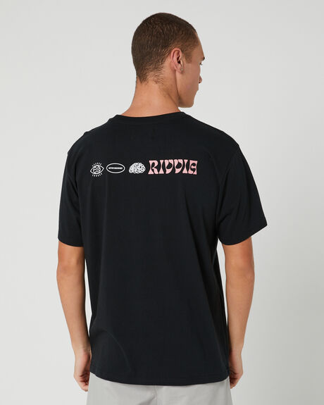 BLACK MENS CLOTHING RIVVIA PROJECTS GRAPHIC TEES - RTE-22407BLK