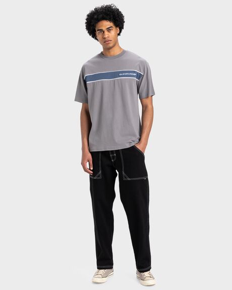 STEEL GRAY MENS CLOTHING QUIKSILVER T-SHIRTS + SINGLETS - UQYKT03300-KNF0