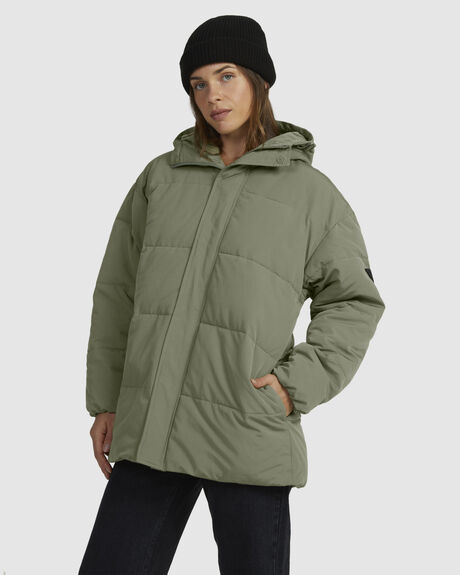 AGAVE GREEN WOMENS CLOTHING ROXY COATS + JACKETS - URJJK03032-GZC0