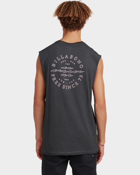 BLACK MENS CLOTHING BILLABONG SINGLETS + TANKS - UBYZT00123-BLK