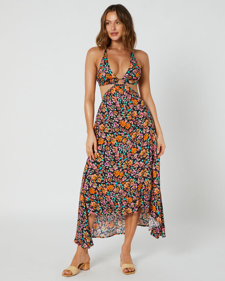 MIDNIGHT PANSY WOMENS CLOTHING TIGERLILY DRESSES - T621447MID
