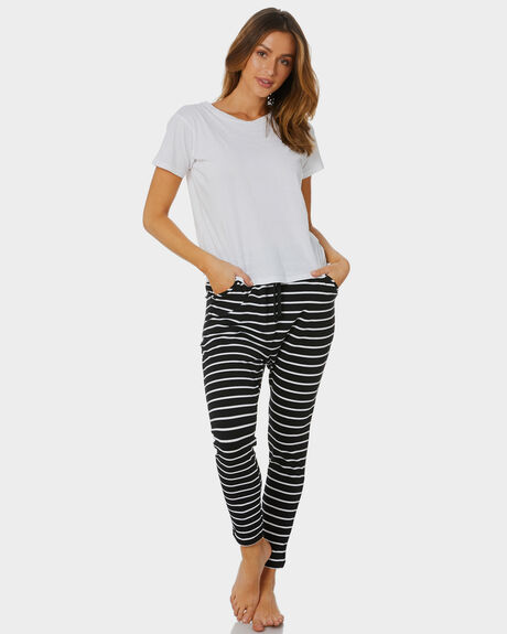 BLACK WHITE STRIPE WOMENS CLOTHING BETTY BASICS PANTS - BB225BLKW