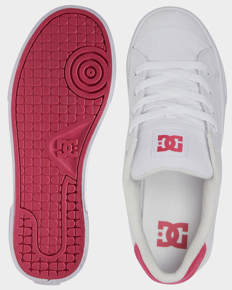 WHITE CRAZY PINK WOMENS FOOTWEAR DC SHOES SNEAKERS - ADJS300243-WCZ