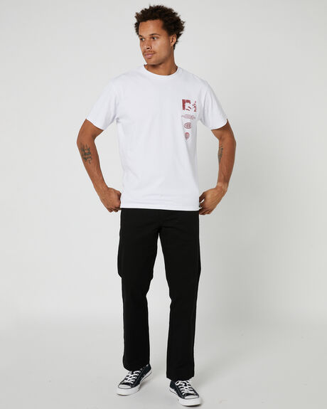 WHITE MENS CLOTHING FORMER GRAPHIC TEES - FTE-23112WHT