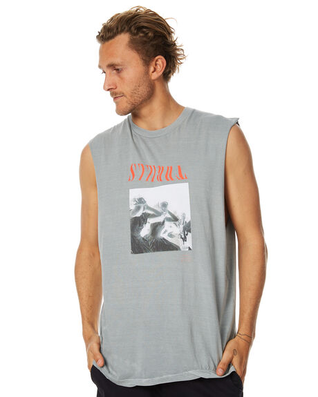 FADED GREY MENS CLOTHING THRILLS SINGLETS - TS7-126CFGRY
